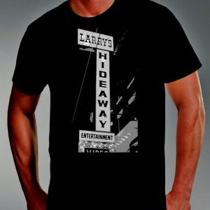 Larry's Hideaway - black grey print